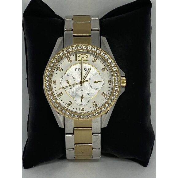 Fossil ES3204 Women's Gold Stainless Steel Analog Dial Quartz Wrist Watch HK1097 - Picture 1 of 12